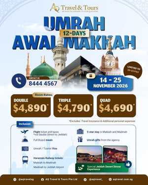 12-Day Umrah Awal Makkah | 14 Nov - 25 Nov