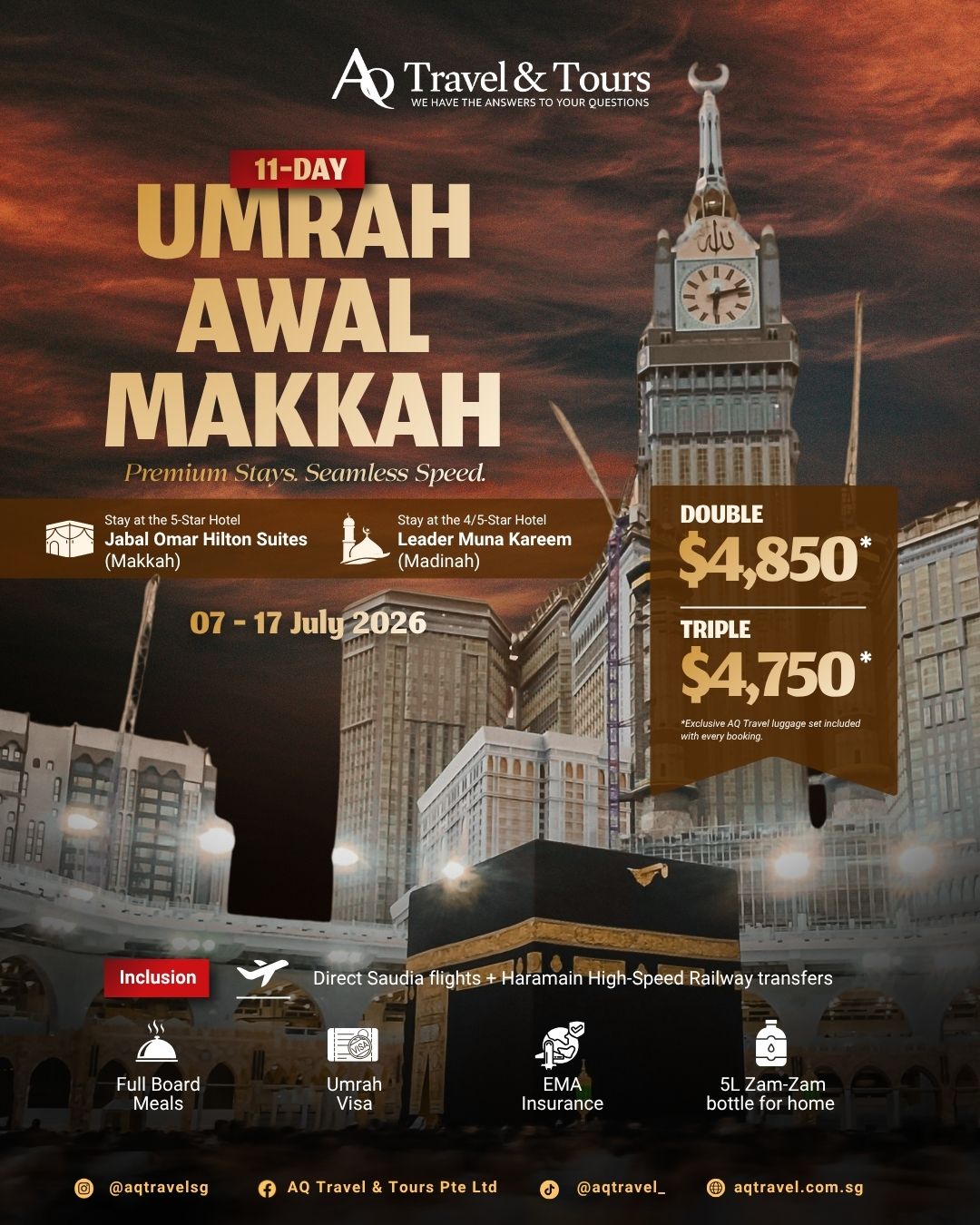 11-Day Umrah Awal Makkah | 7 July - 17 July