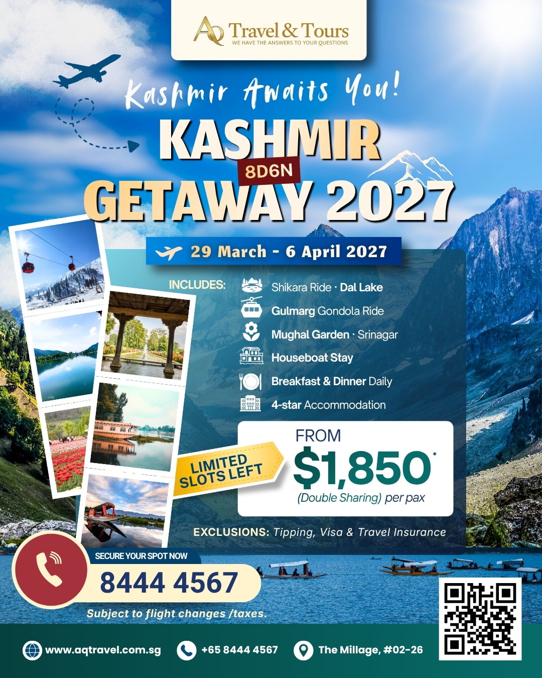 8D6N Kashmir Getaway | 29 Mar -6 Apr 2027