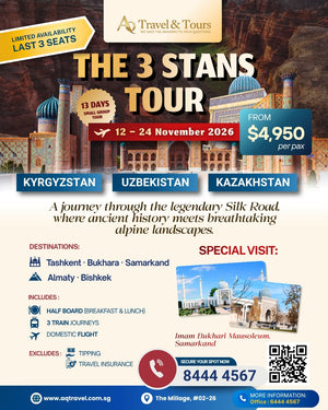 The 3 Stans Tour 2026 – 13 Days (Kyrgyzstan, Uzbekistan & Kazakhstan) | 12 -24 Nov