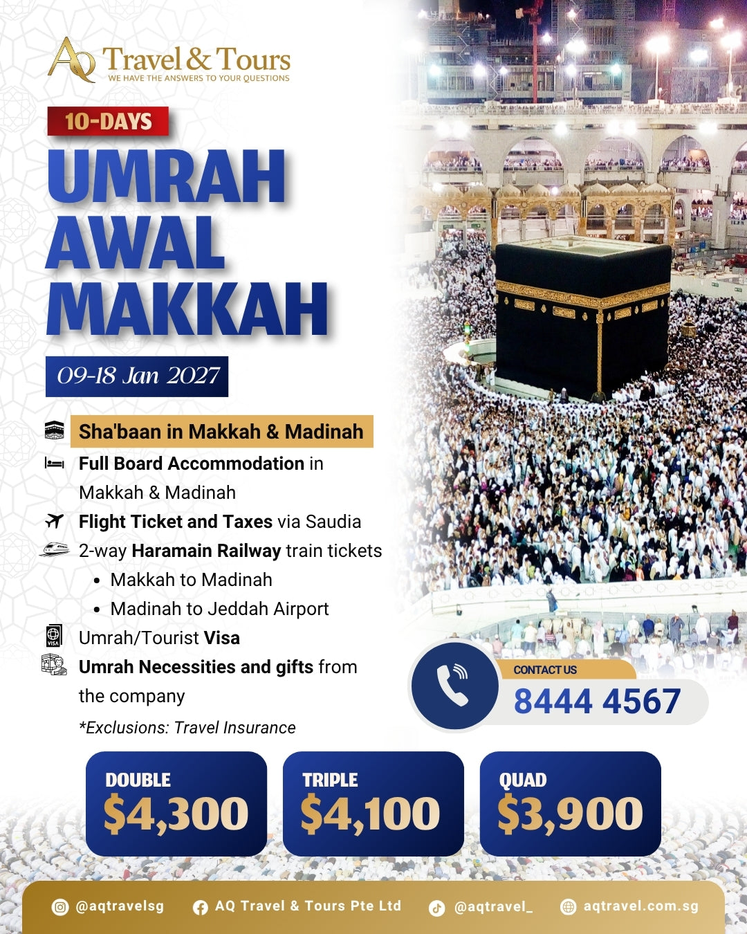 10-Day Umrah Awal Makkah | 9 Jan - 18 Jan 2027