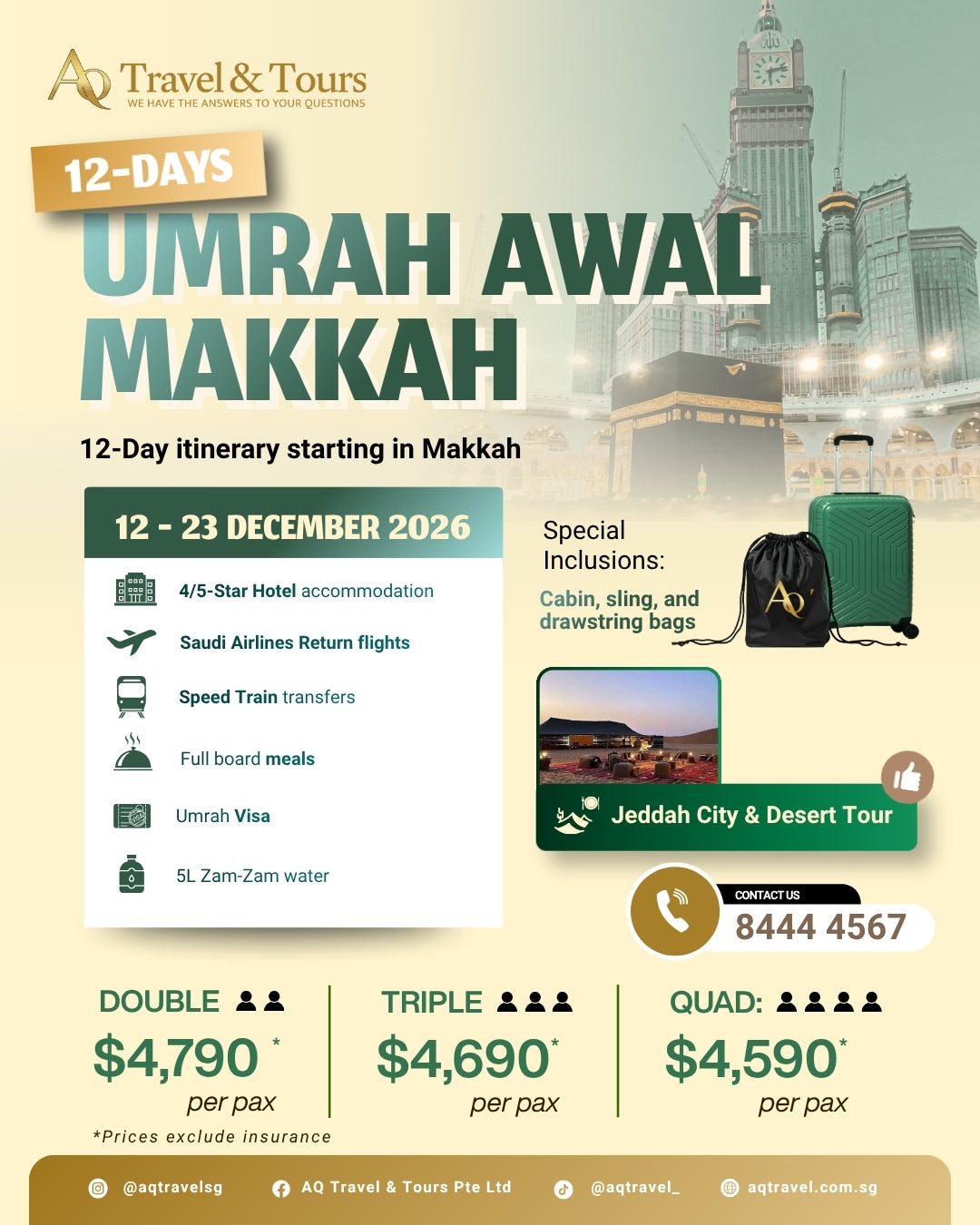 12-Day Umrah Awal Makkah | 12 Dec - 23 Dec