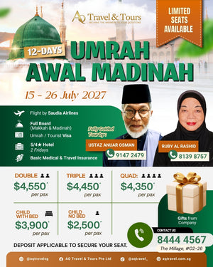 12-Day Umrah Awal Madinah | 15 - 26 July 2027