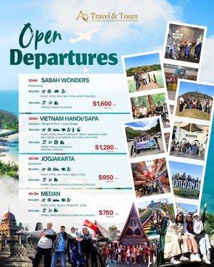 Open Departures - Sabah, Vietnam, Jogjakarta & Medan