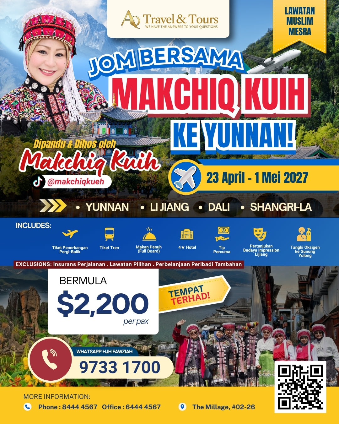 9D8N Yunnan Tour Package with Makchiq Kuih | 23 April - 1 May 2027
