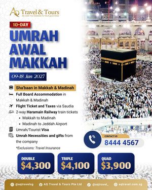 10-Day Umrah Awal Makkah | 9 Jan - 18 Jan 2027