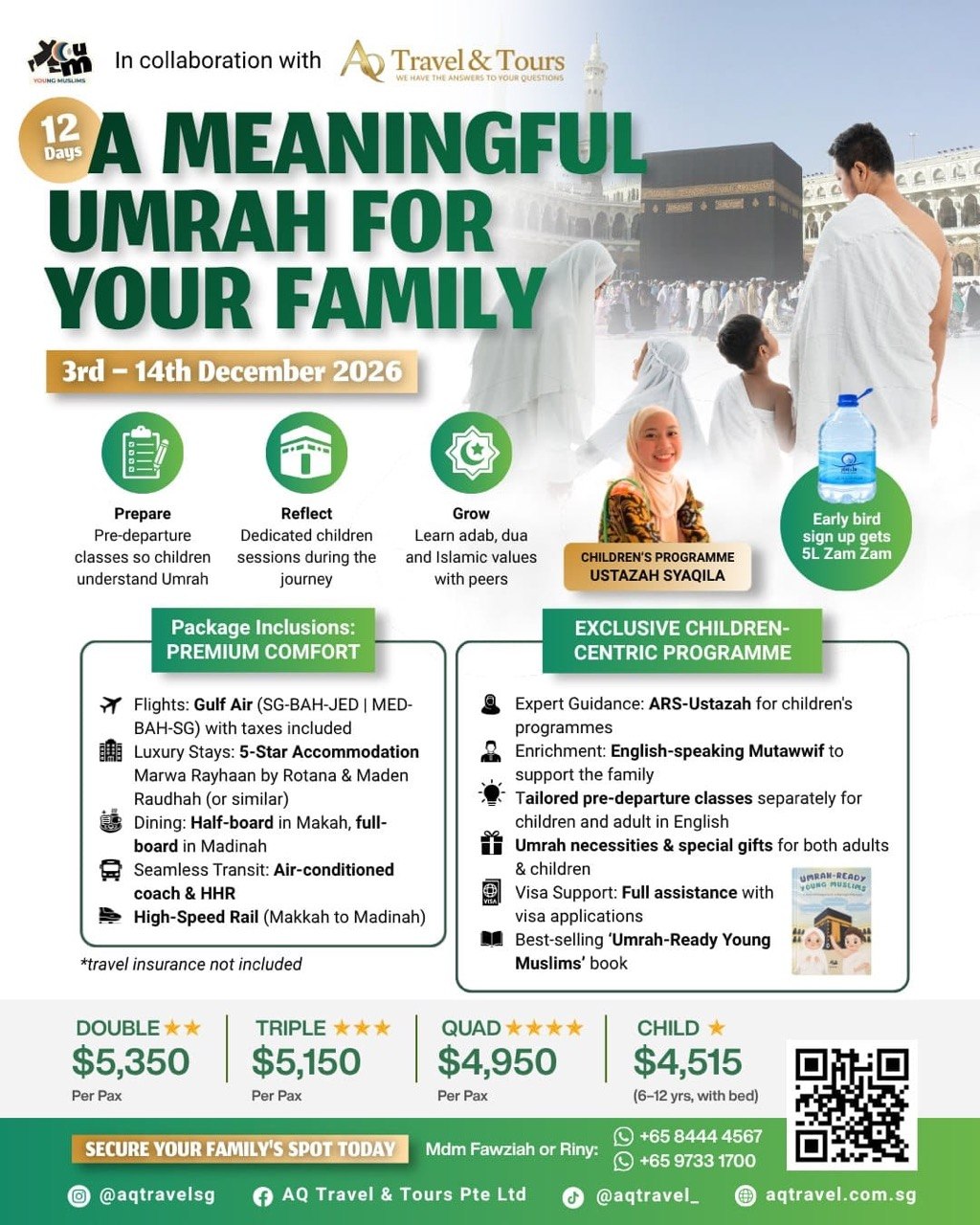 12-Days Umrah Awal Makkah - A Meaningful Umrah For Your Family | 3 Dec -14 Dec